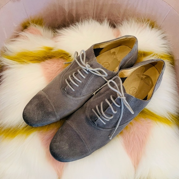 Paris France Atelier Voisin AV Gray Grey Suede Shoes Lace Up Tie Up MENS EU42 - Picture 2 of 9